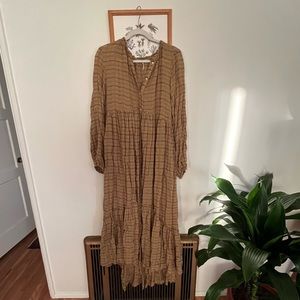 Free People maxi dress “Edie” medium olive